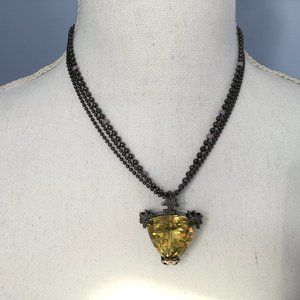 MCL (Mathew Campbell Laurenza) Citrine and Enamel Necklace